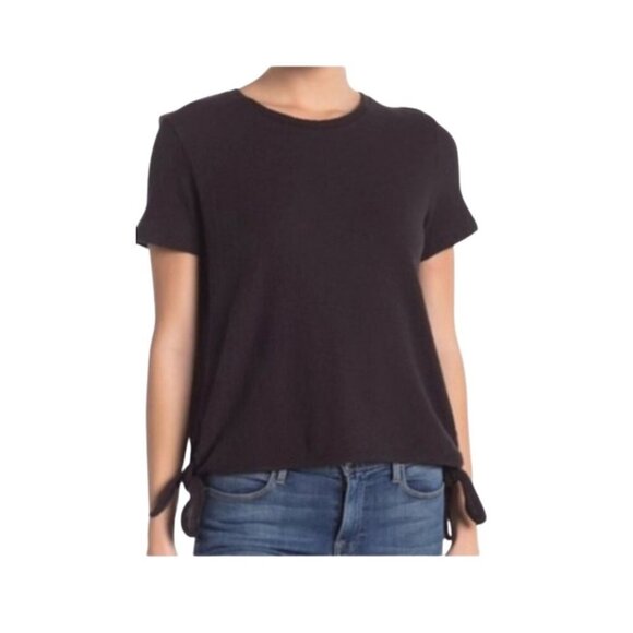 Madewell Texture & Thread Modern Side-Tie Top Knit Pullover Cotton Black XS - Picture 1 of 10